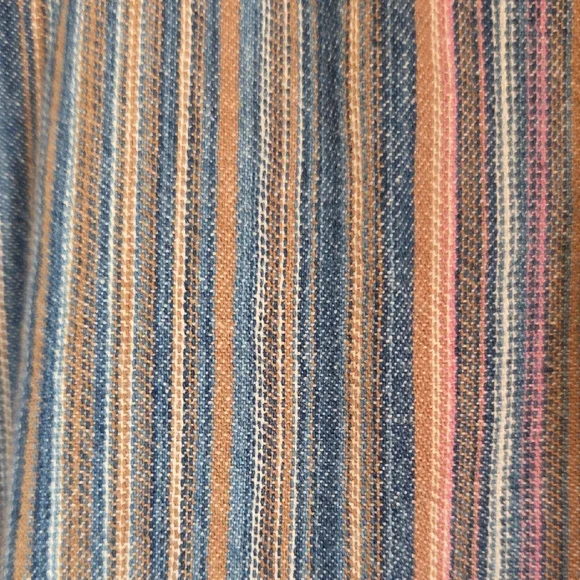 Dressbarn Blue Multi-Color Striped Cotton Button Up Shirt Sz 1X - Picture 3 of 11